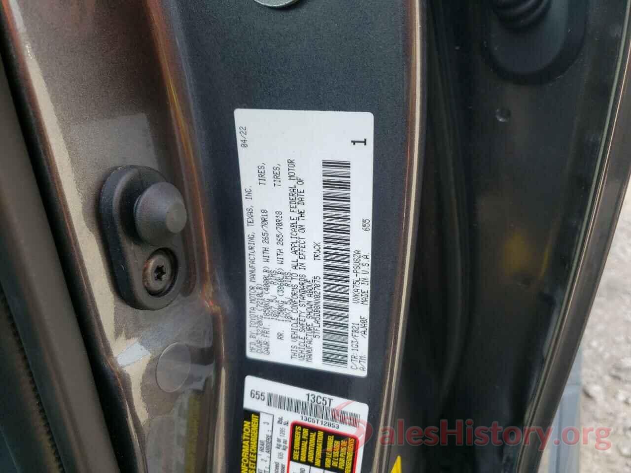 5TFLA5DB8NX027075 2022 TOYOTA TUNDRA