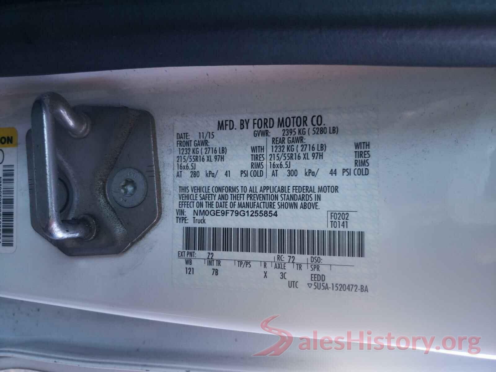 NM0GE9F79G1255854 2016 FORD TRANSIT CO