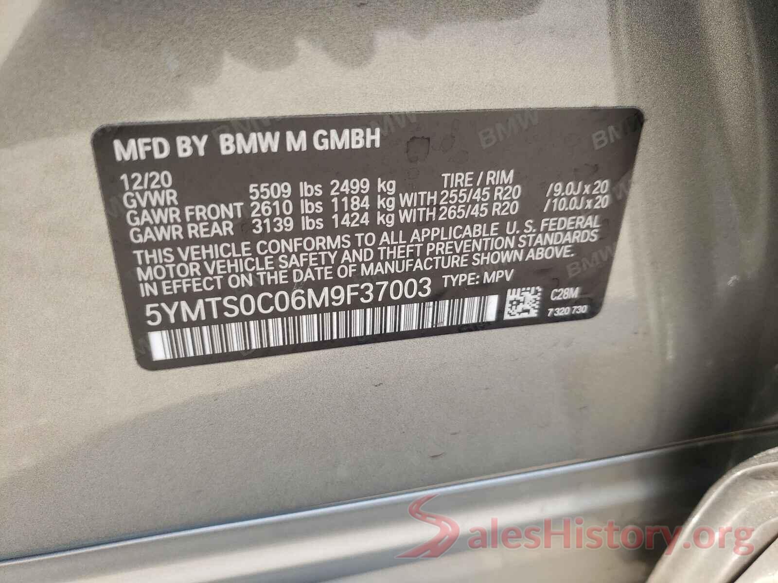 5YMTS0C06M9F37003 2021 BMW X3