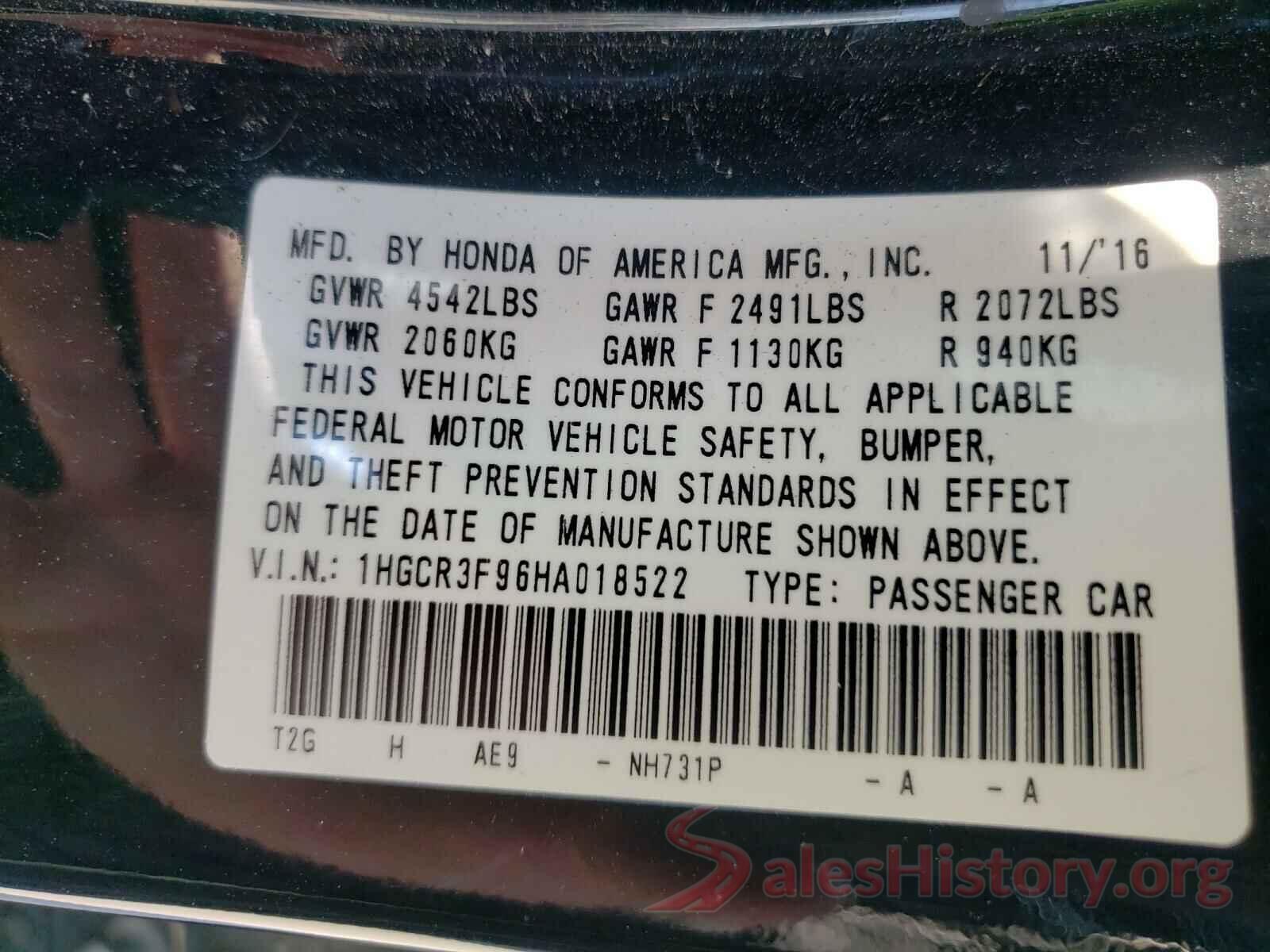 1HGCR3F96HA018522 2017 HONDA ACCORD