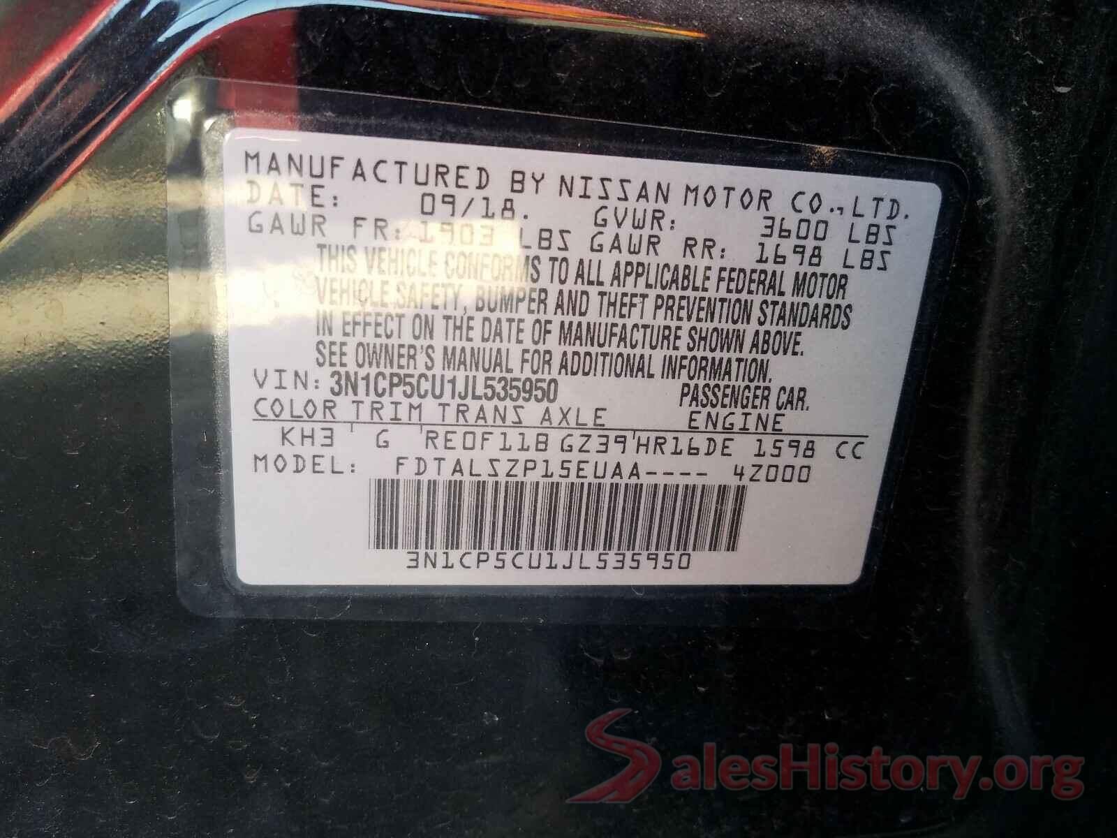 3N1CP5CU1JL535950 2018 NISSAN KICKS