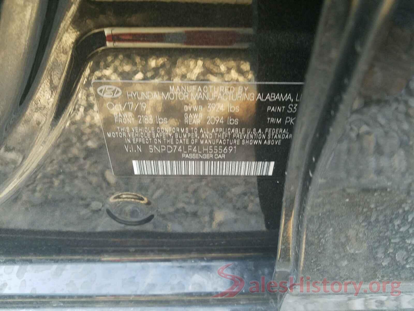 5NPD74LF4LH555691 2020 HYUNDAI ELANTRA