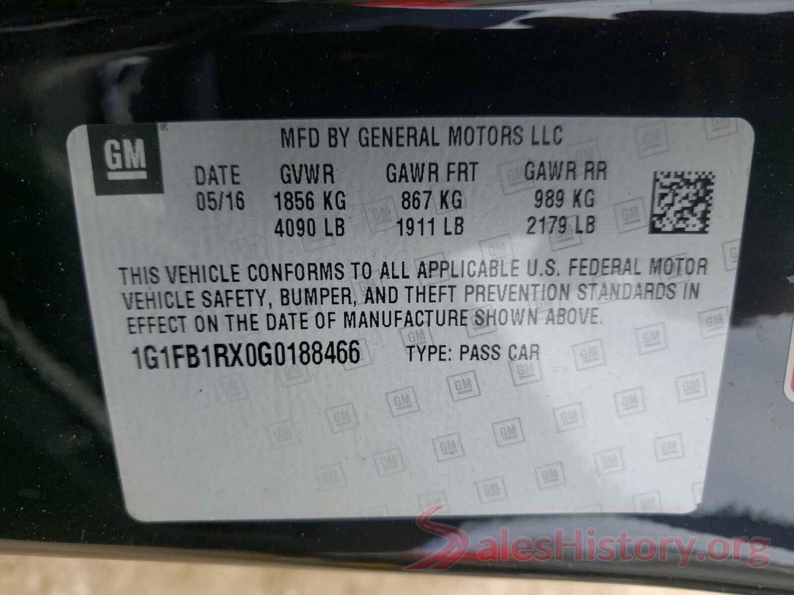 1G1FB1RX0G0188466 2016 CHEVROLET CAMARO