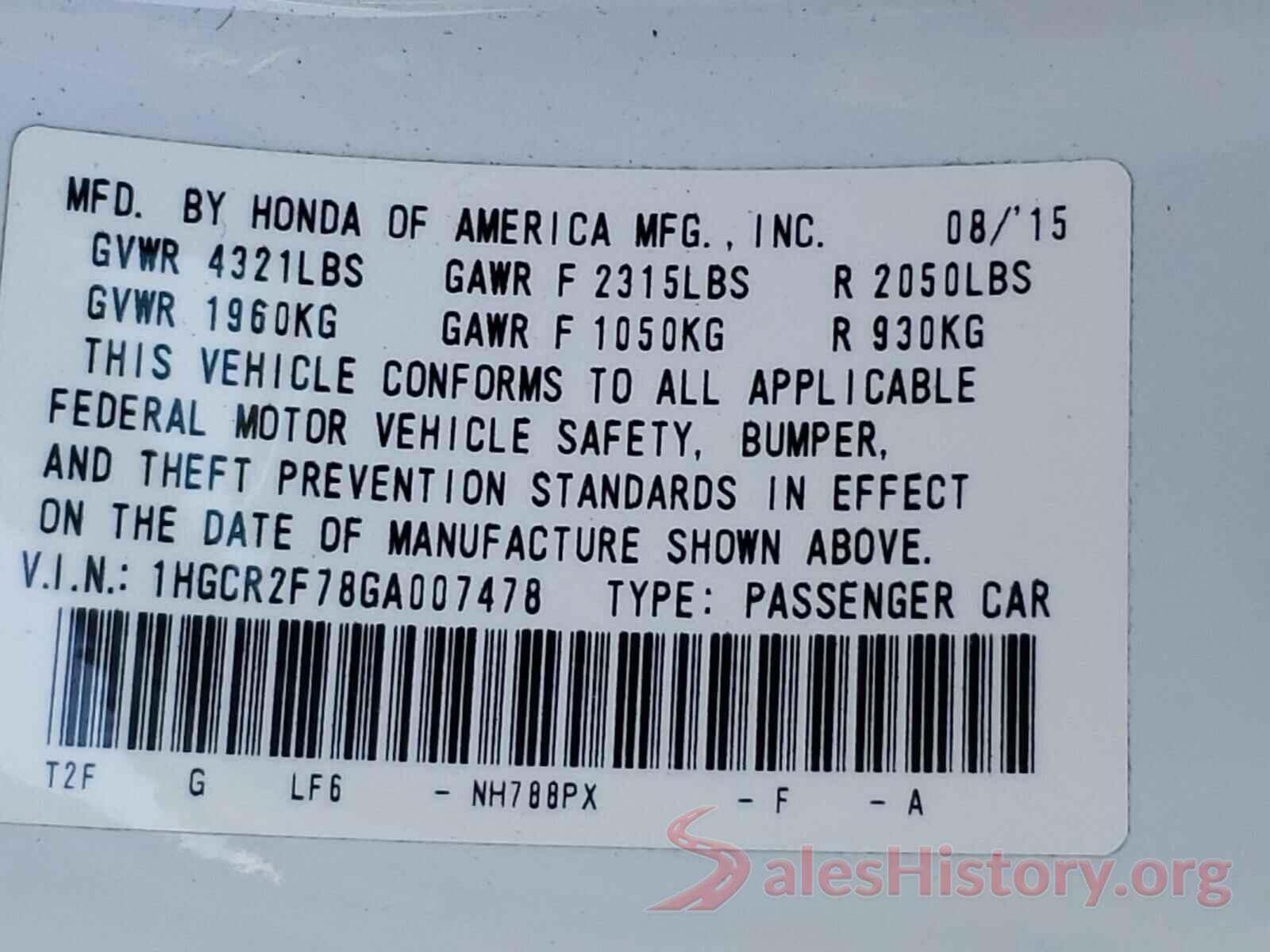 1HGCR2F78GA007478 2016 HONDA ACCORD