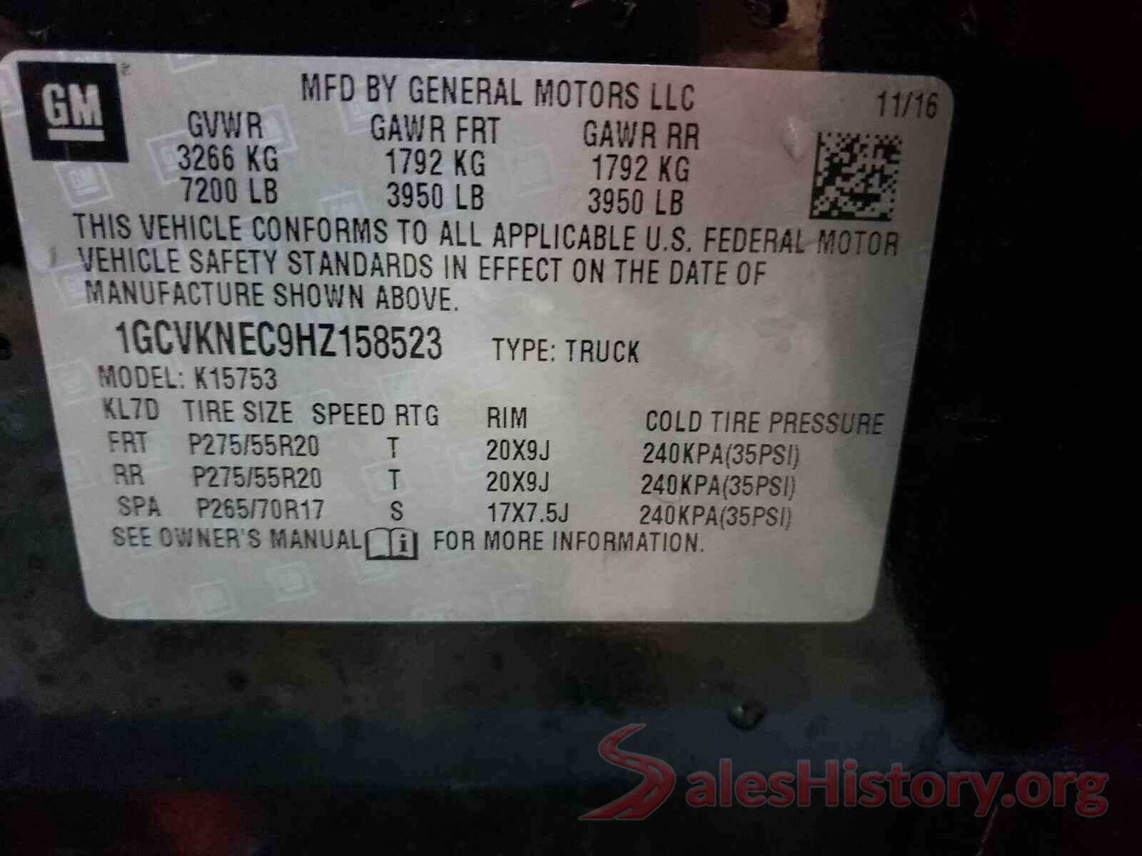 1GCVKNEC9HZ158523 2017 CHEVROLET SILVERADO