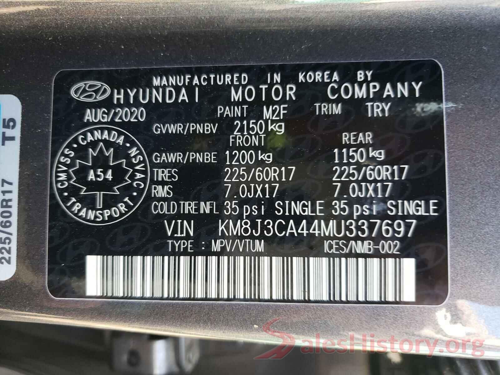 KM8J3CA44MU337697 2021 HYUNDAI TUCSON