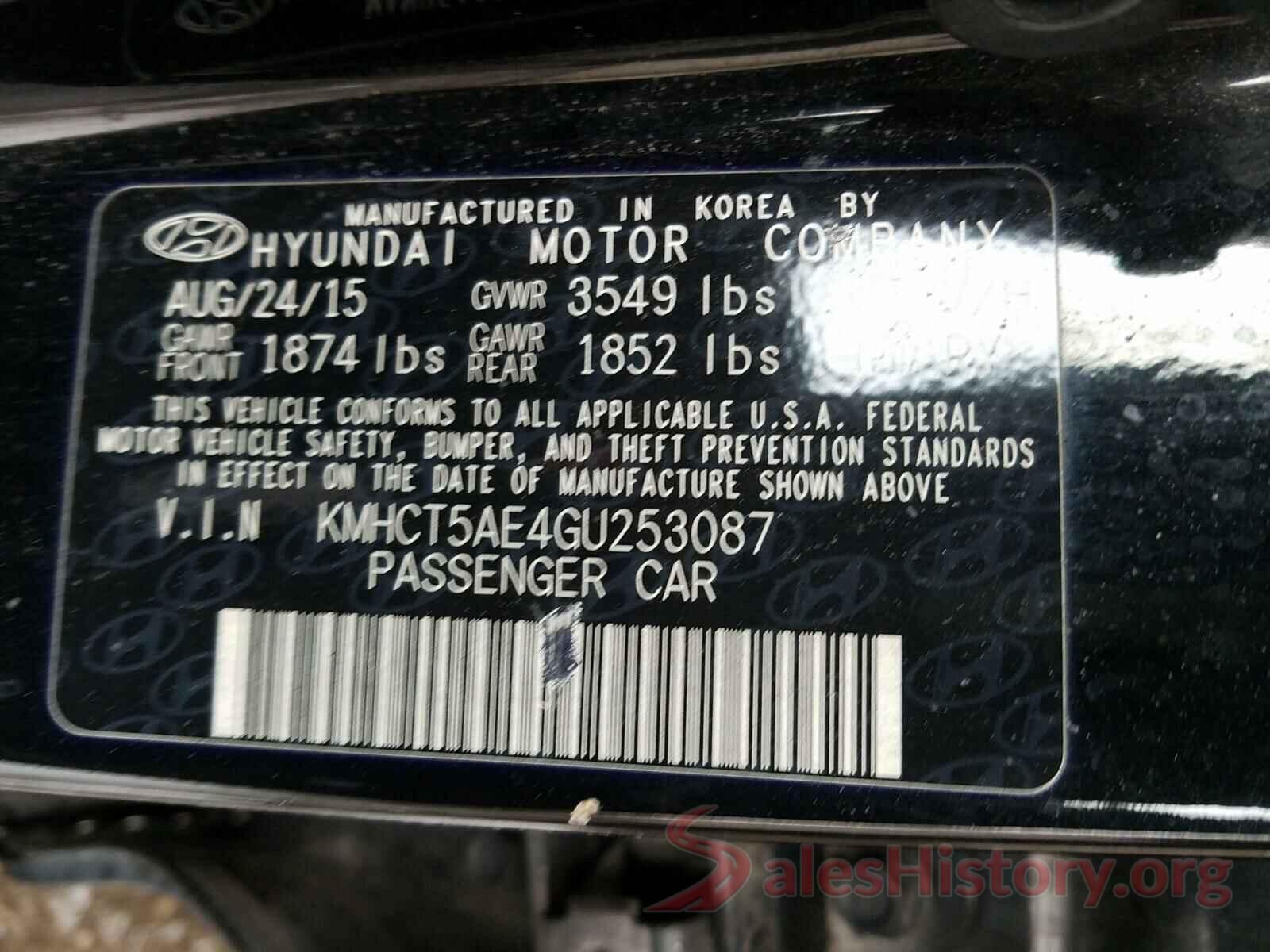 KMHCT5AE4GU253087 2016 HYUNDAI ACCENT