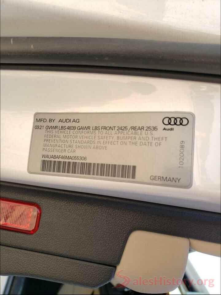 WAUABAF46MA055306 2021 AUDI A4