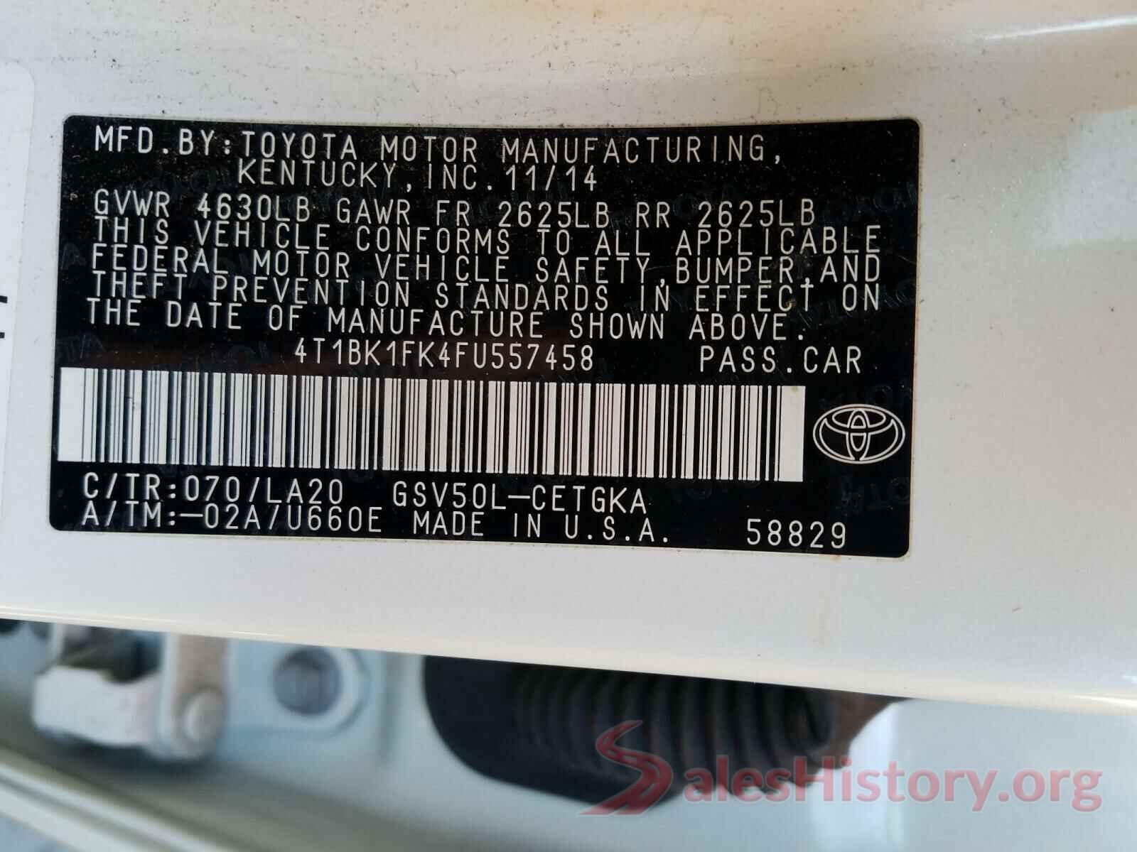 4T1BK1FK4FU557458 2015 TOYOTA CAMRY