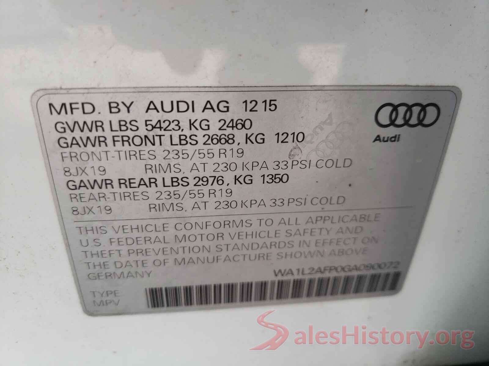 WA1L2AFP0GA090072 2016 AUDI Q5