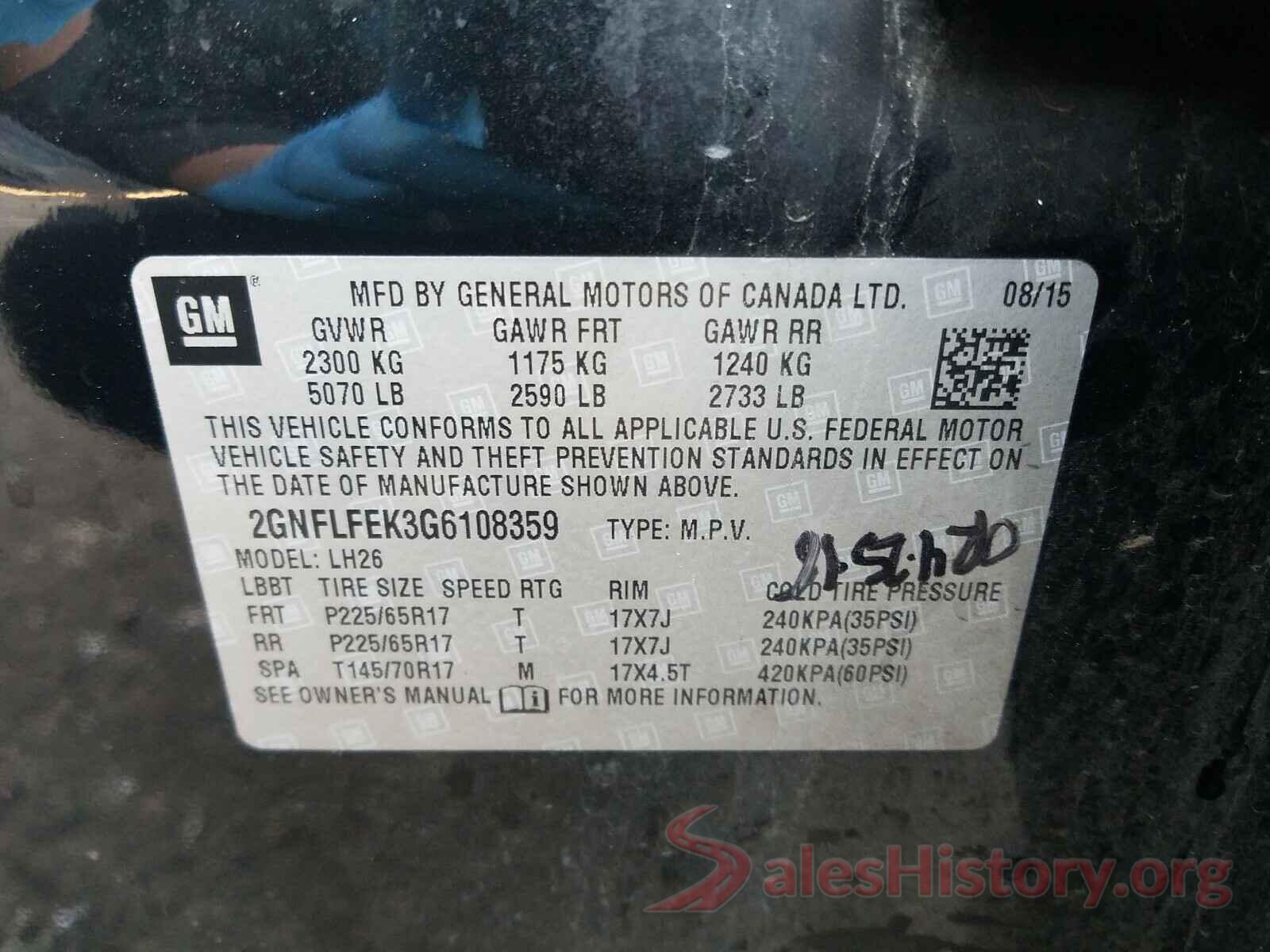 2GNFLFEK3G6108359 2016 CHEVROLET EQUINOX