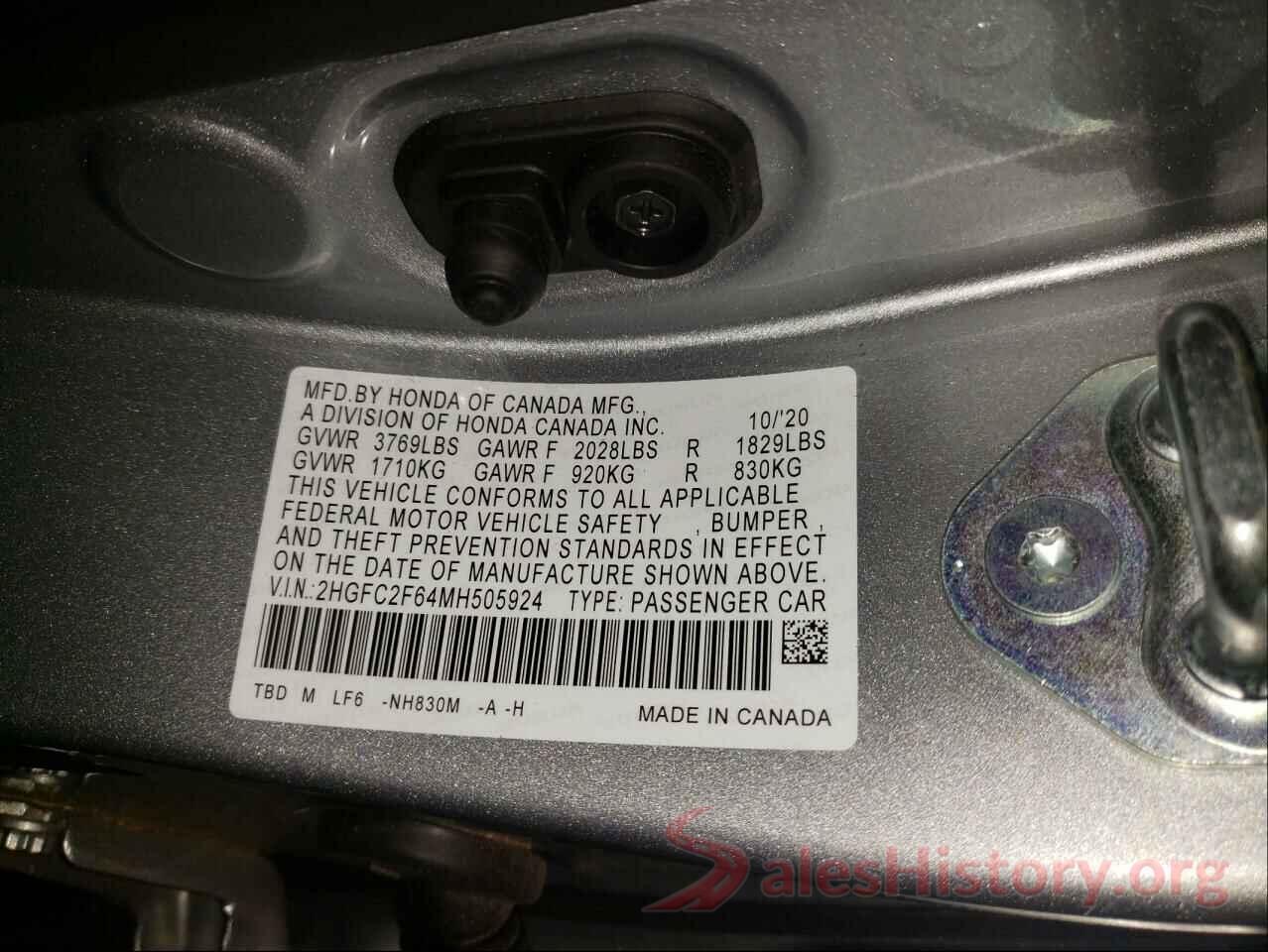 2HGFC2F64MH505924 2021 HONDA CIVIC