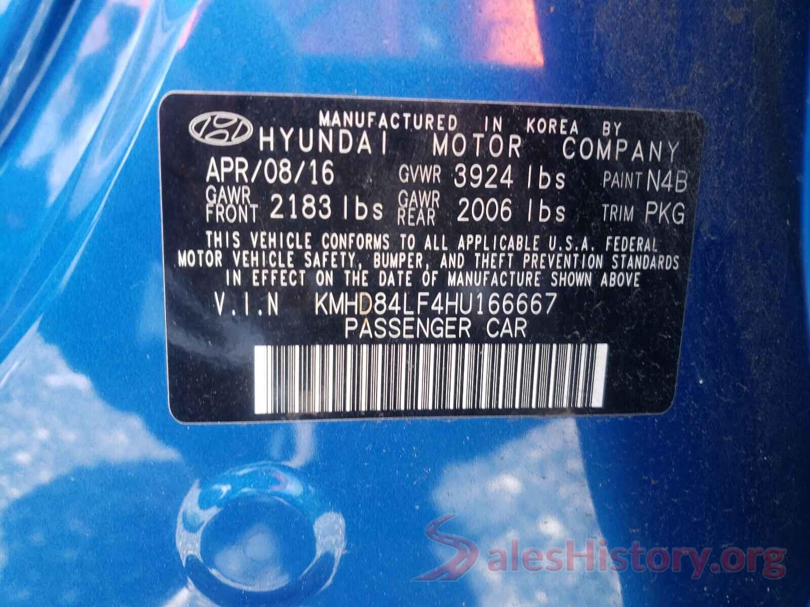 KMHD84LF4HU166667 2017 HYUNDAI ELANTRA