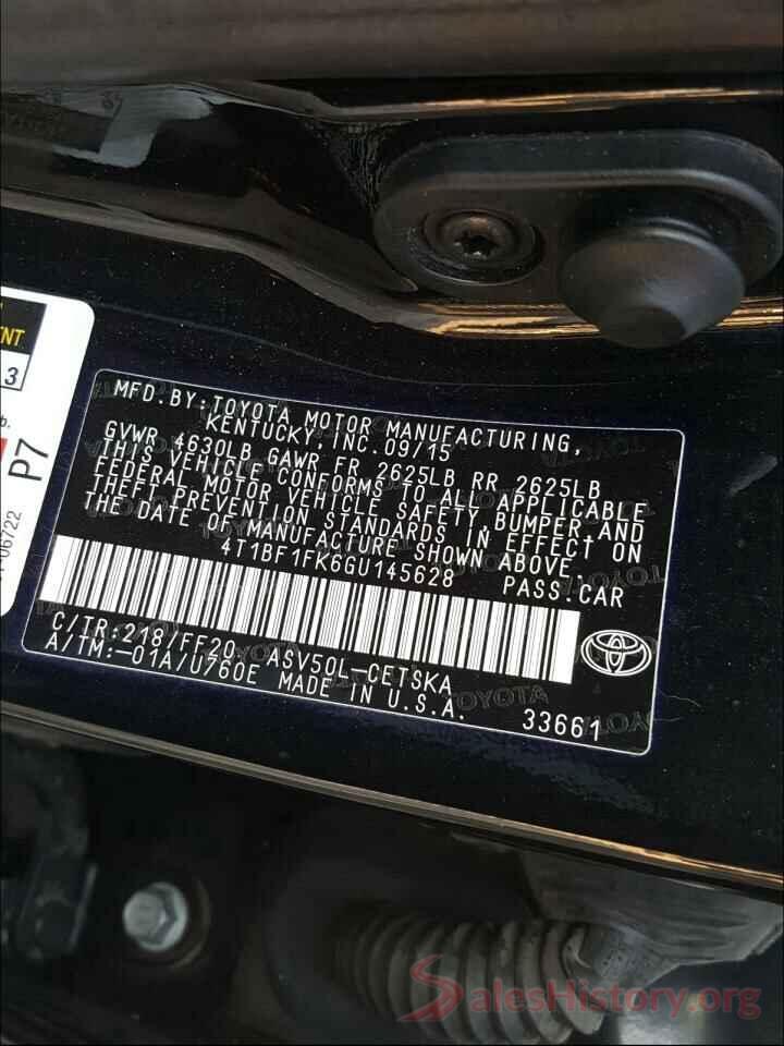 4T1BF1FK6GU145628 2016 TOYOTA CAMRY