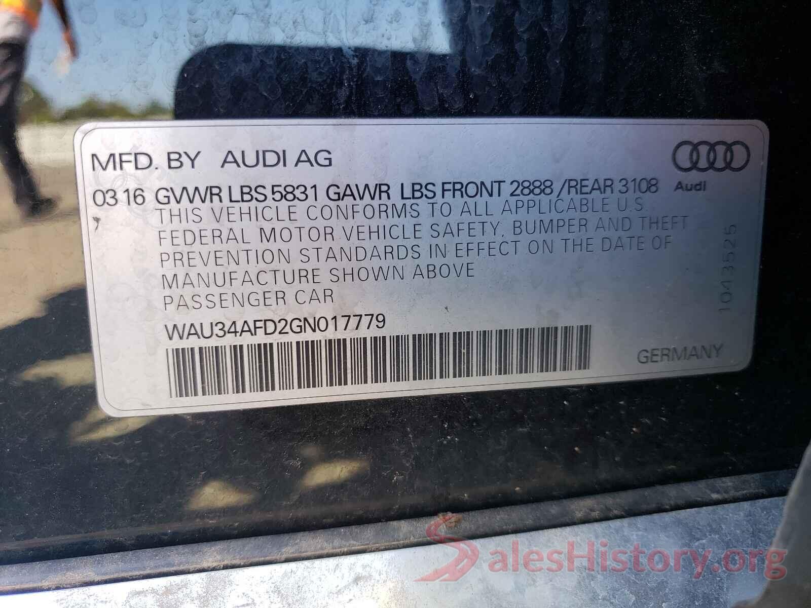 WAU34AFD2GN017779 2016 AUDI A8