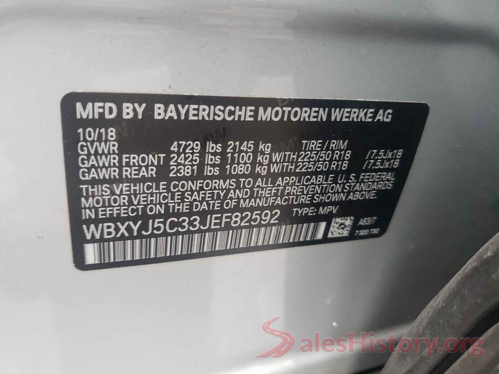 WBXYJ5C33JEF82592 2018 BMW X2