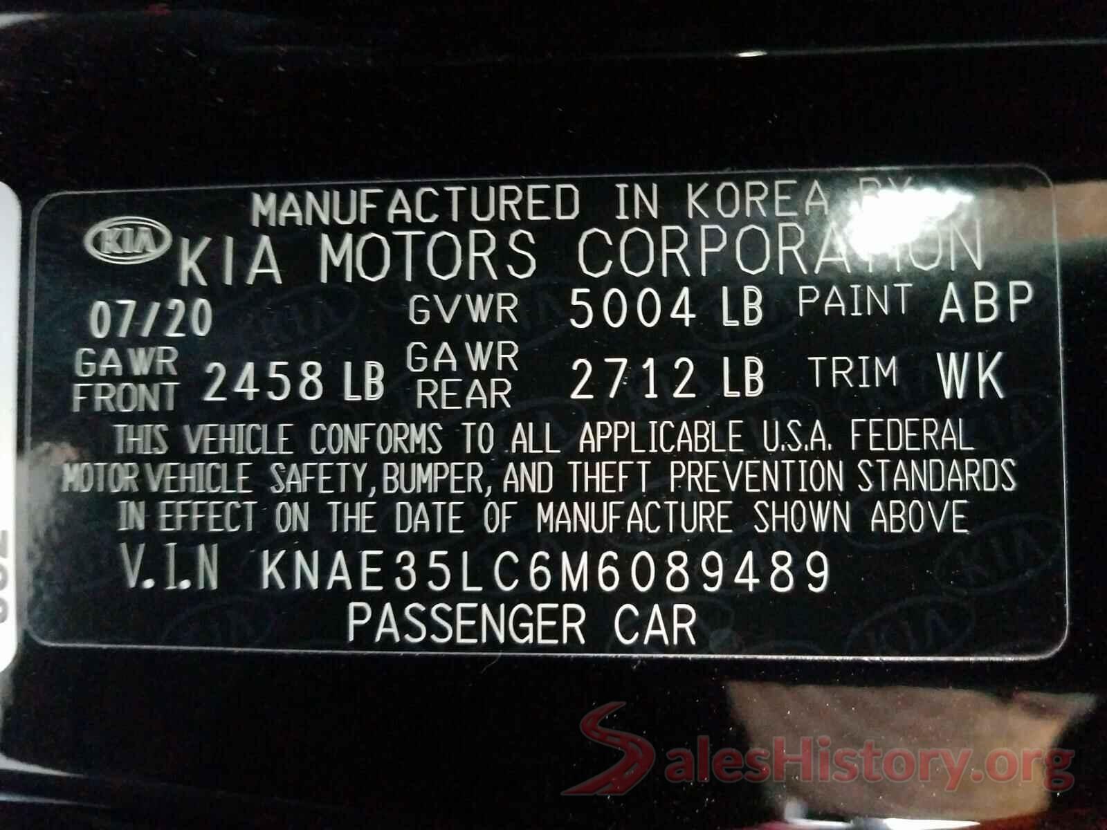 KNAE35LC6M6089489 2021 KIA STINGER