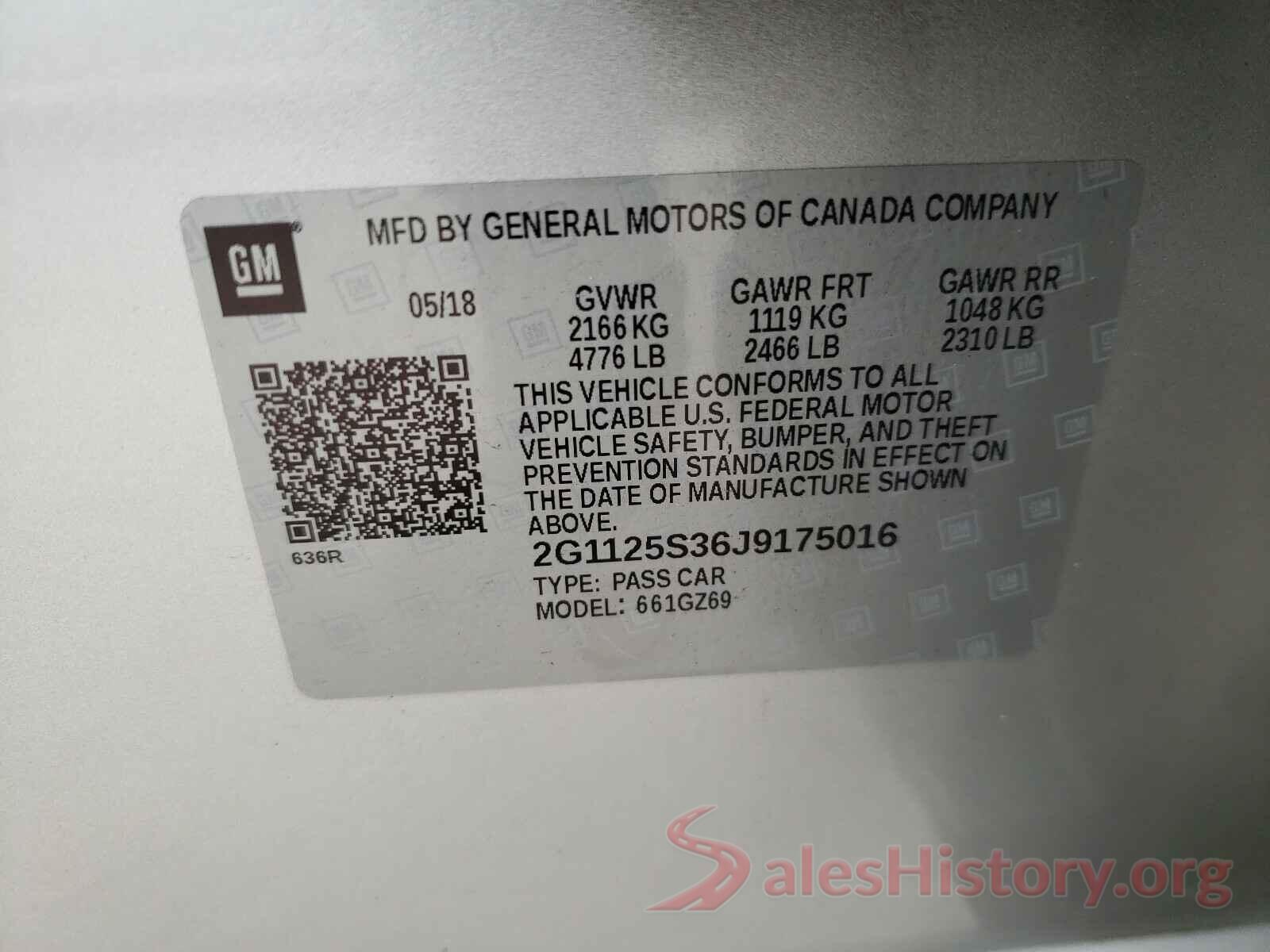 2G1125S36J9175016 2018 CHEVROLET IMPALA