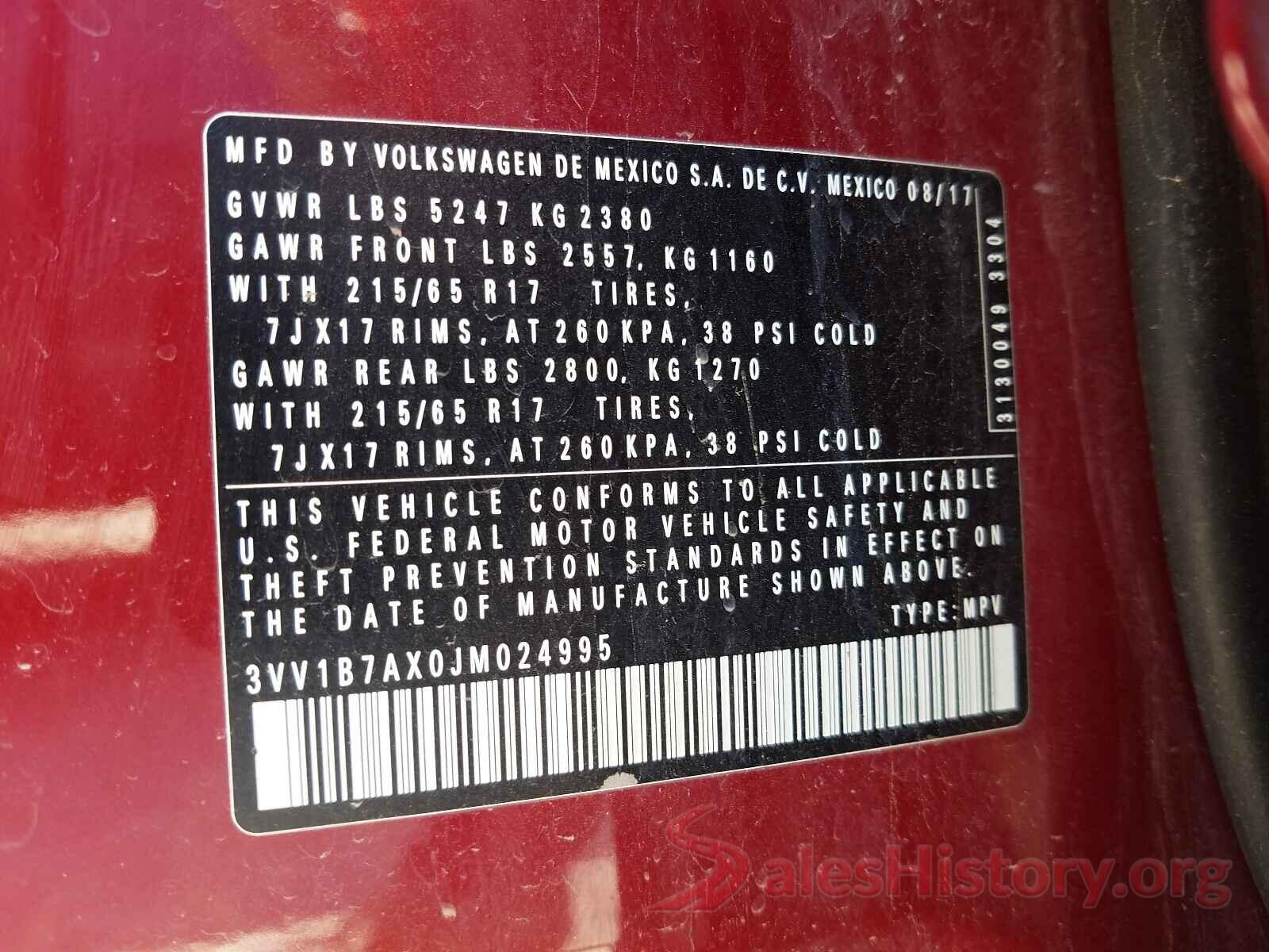 3VV1B7AX0JM024995 2018 VOLKSWAGEN TIGUAN