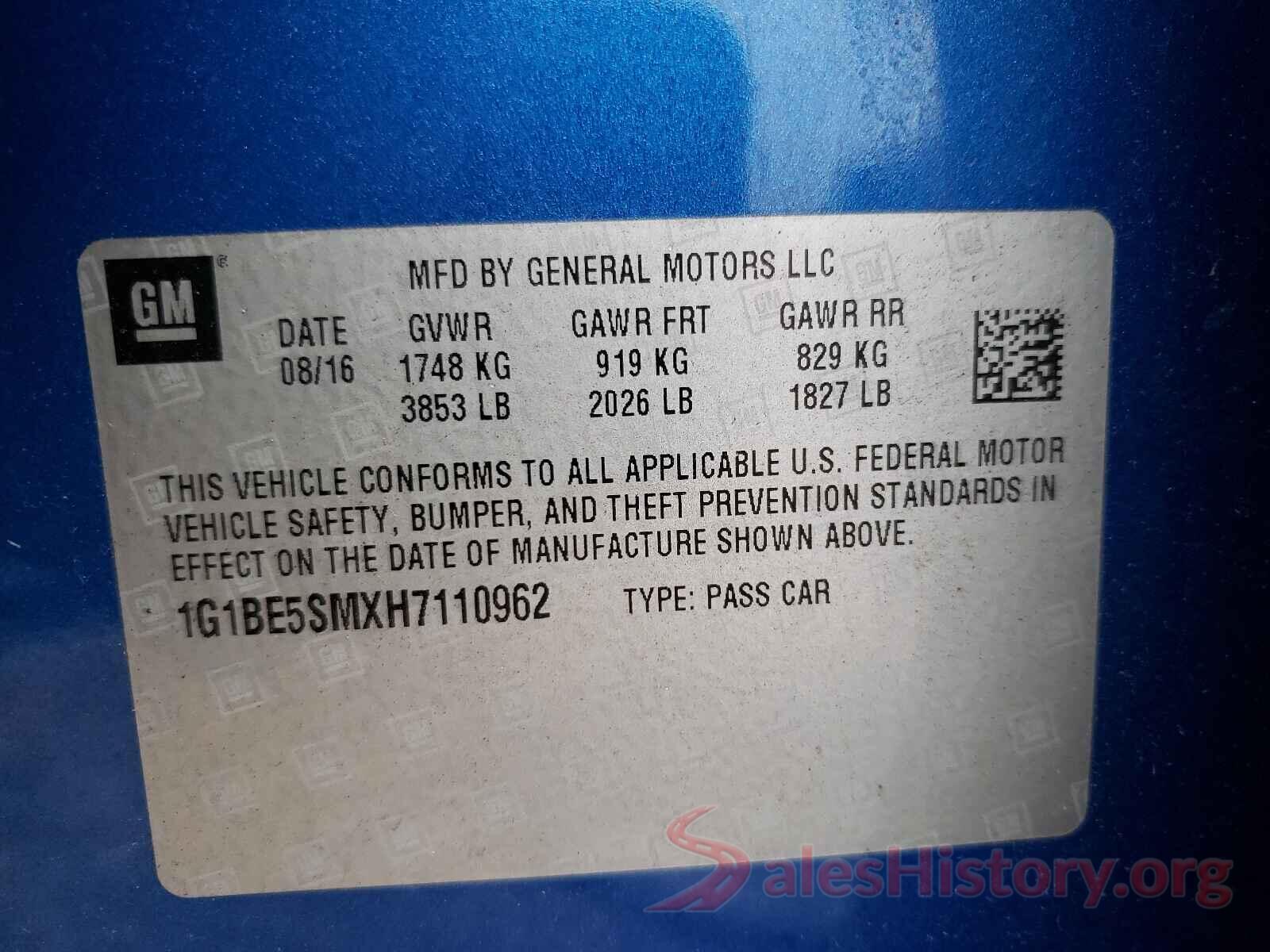 1G1BE5SMXH7110962 2017 CHEVROLET CRUZE