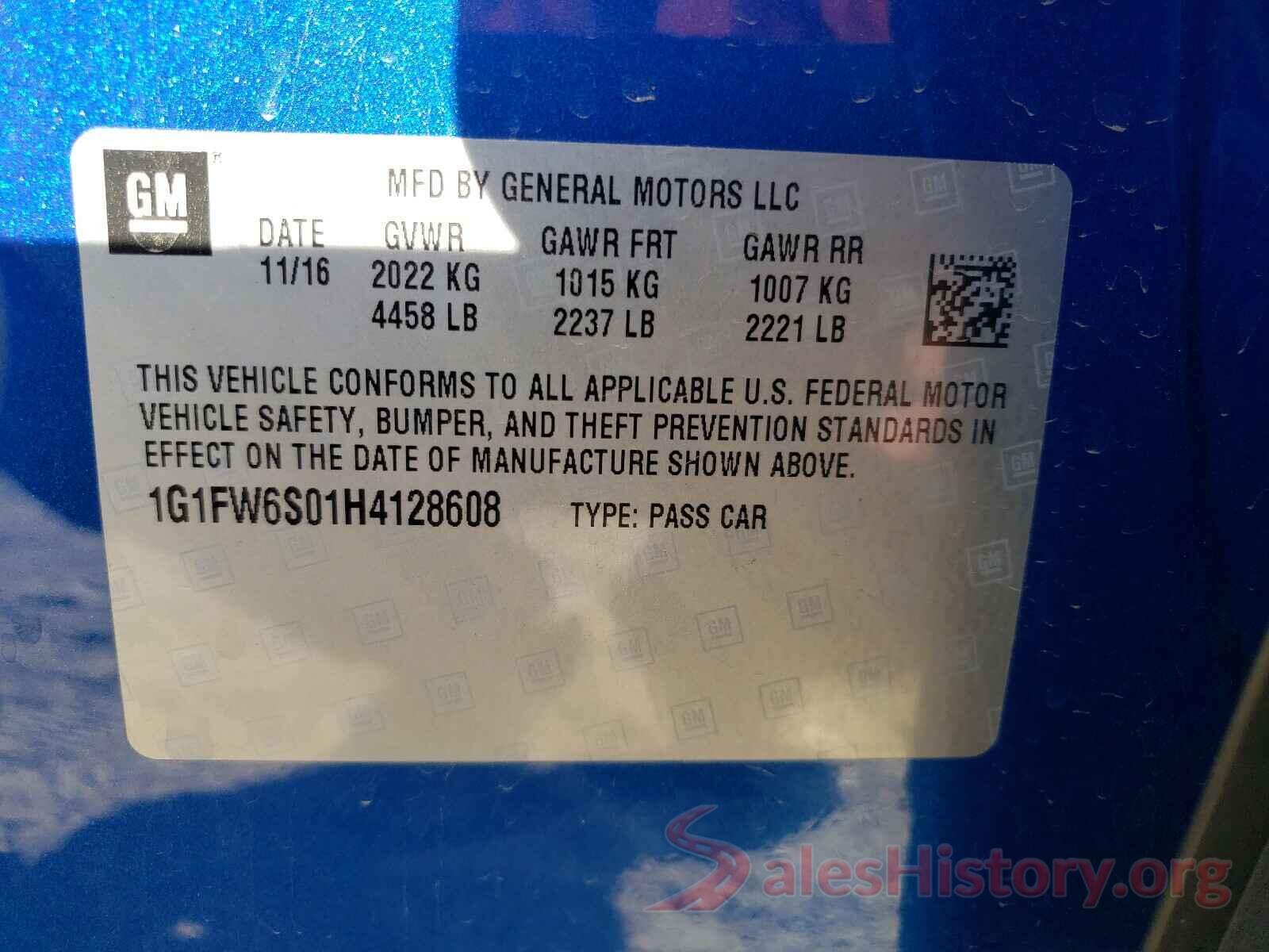 1G1FW6S01H4128608 2017 CHEVROLET BOLT