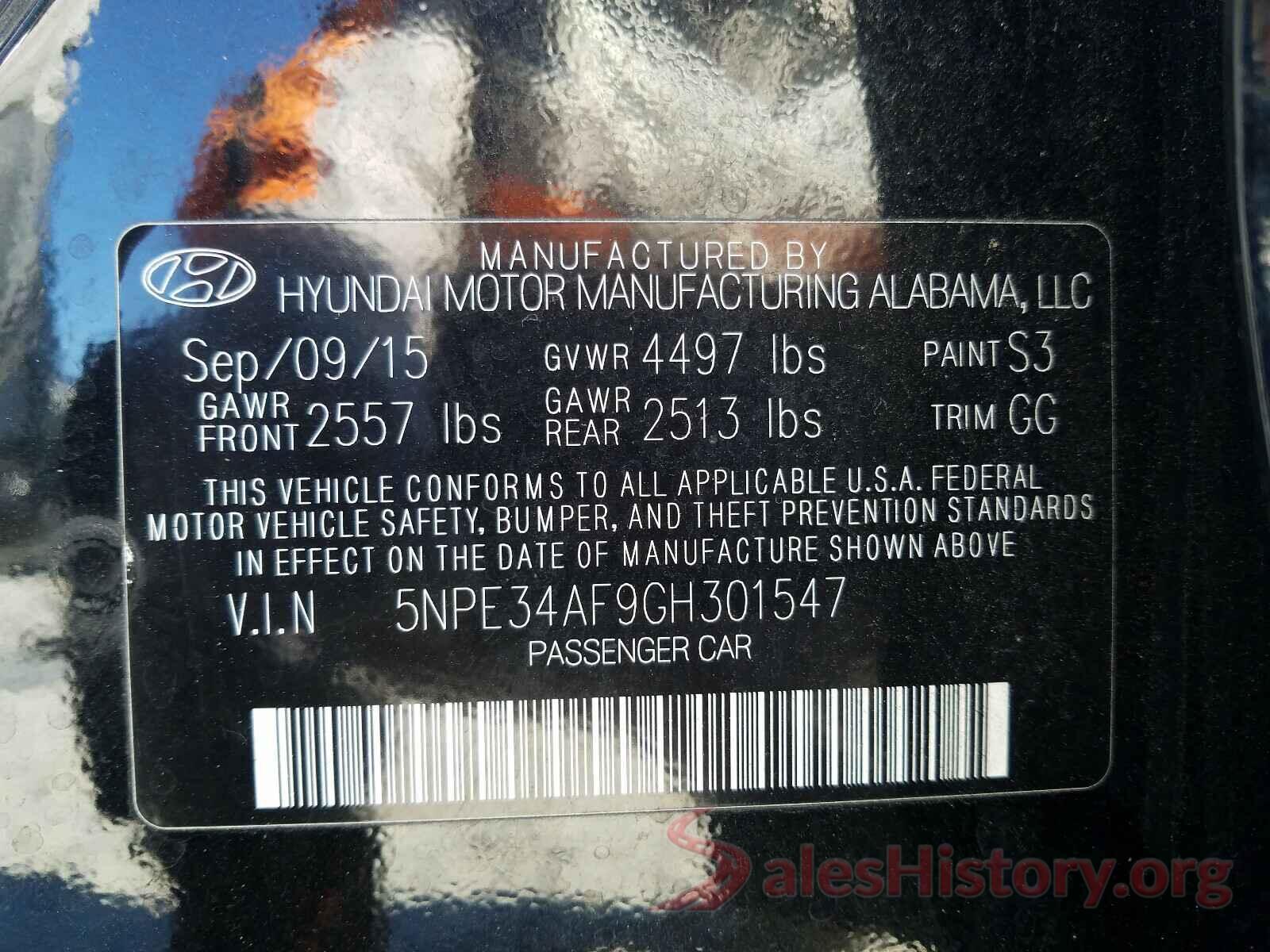 5NPE34AF9GH301547 2016 HYUNDAI SONATA