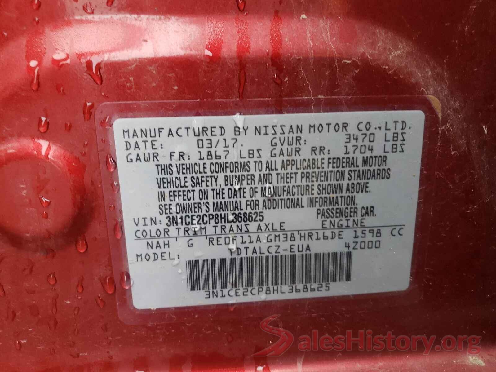 3N1CE2CP8HL368625 2017 NISSAN VERSA