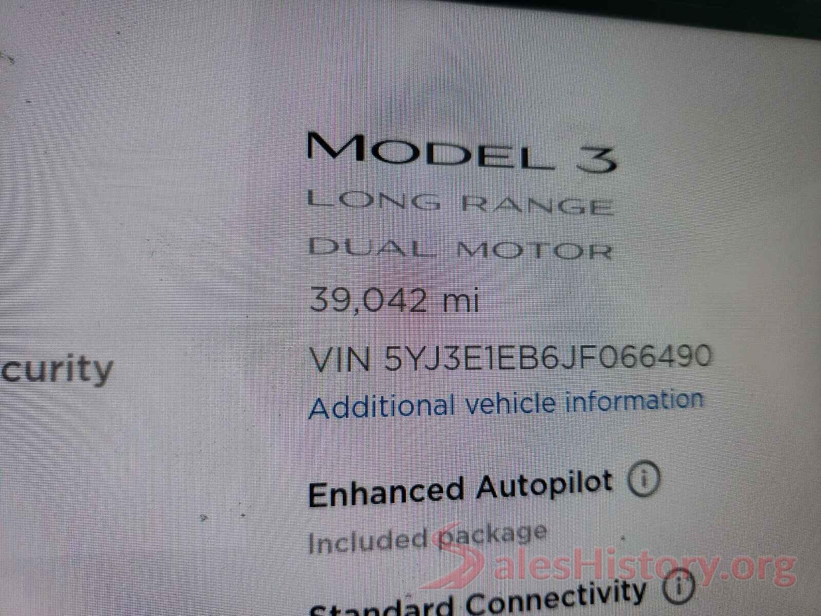 5YJ3E1EB6JF066490 2018 TESLA MODEL 3