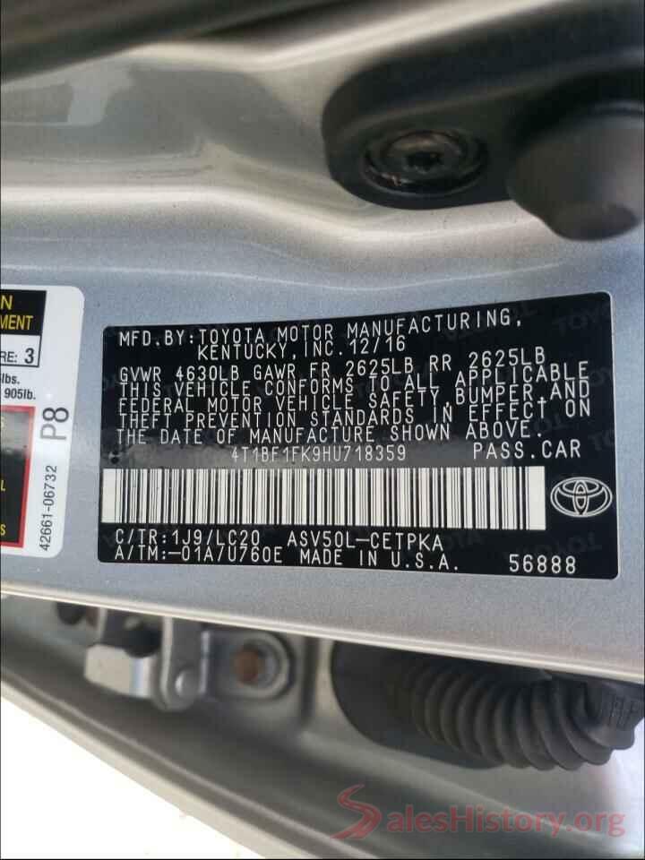 4T1BF1FK9HU718359 2017 TOYOTA CAMRY