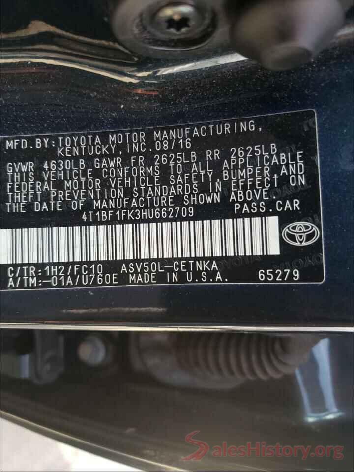 4T1BF1FK3HU662709 2017 TOYOTA CAMRY