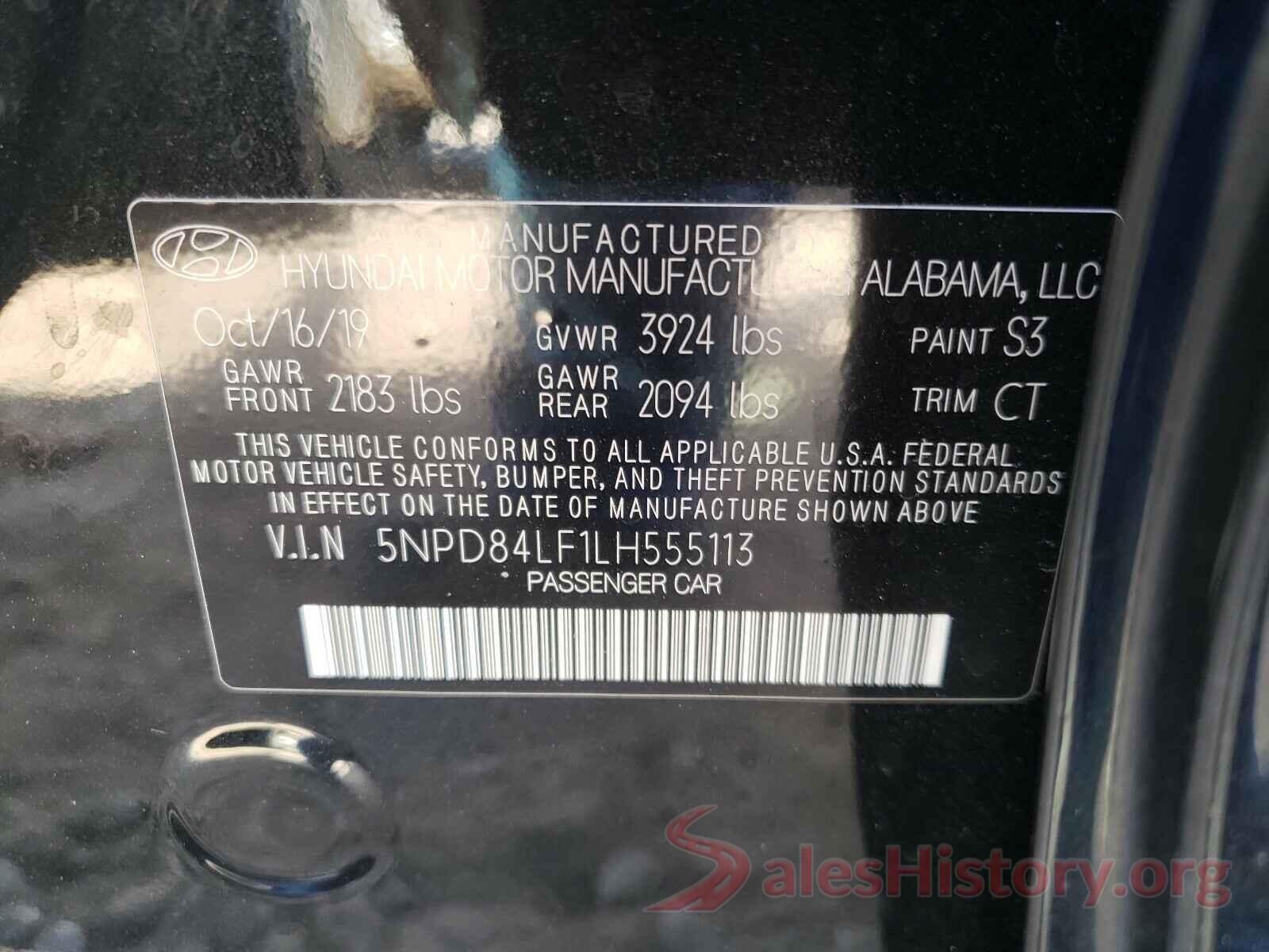 5NPD84LF1LH555113 2020 HYUNDAI ELANTRA