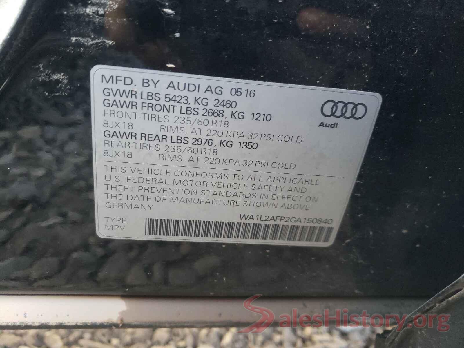 WA1L2AFP2GA150840 2016 AUDI Q5