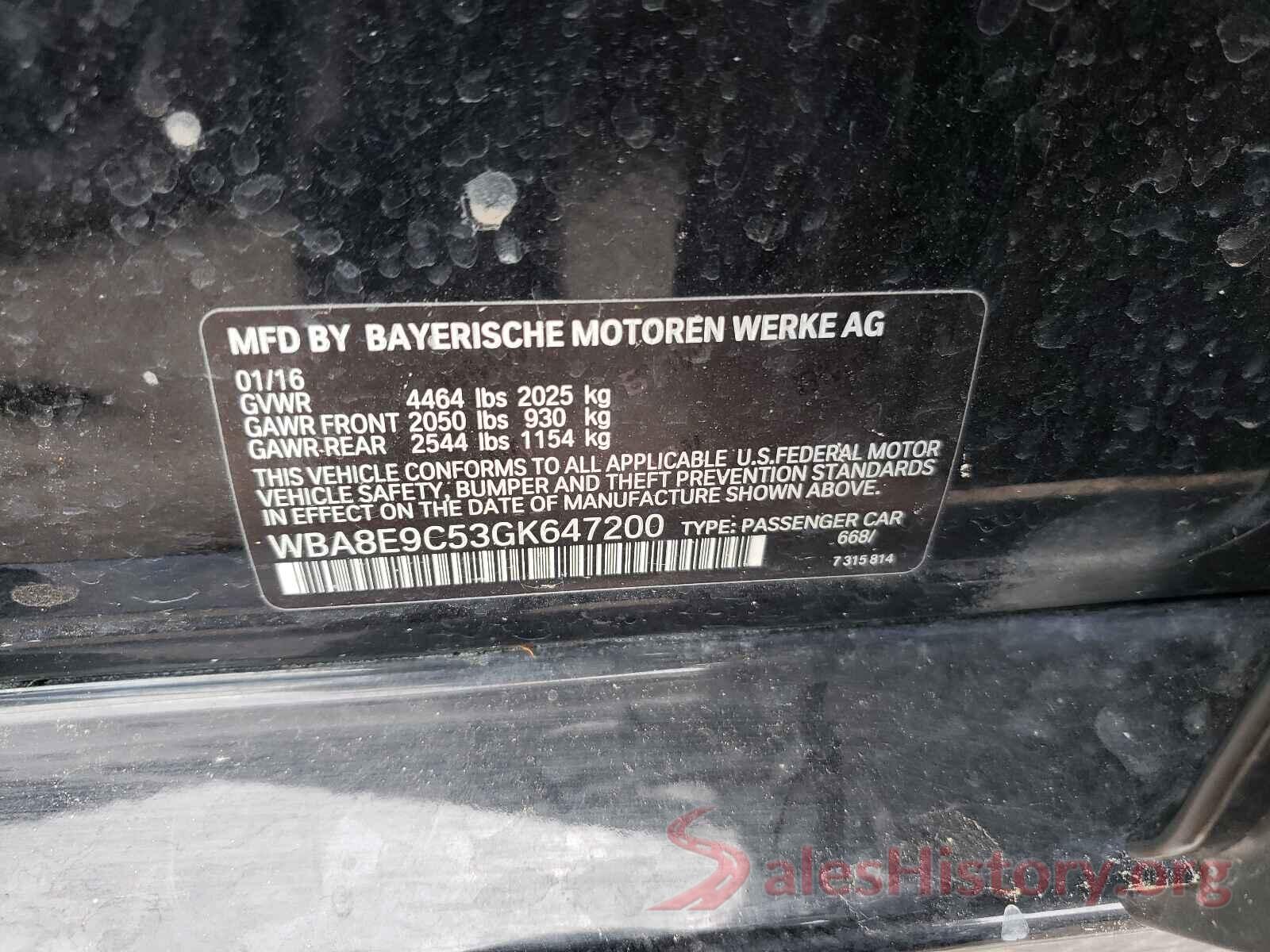 WBA8E9C53GK647200 2016 BMW 3 SERIES