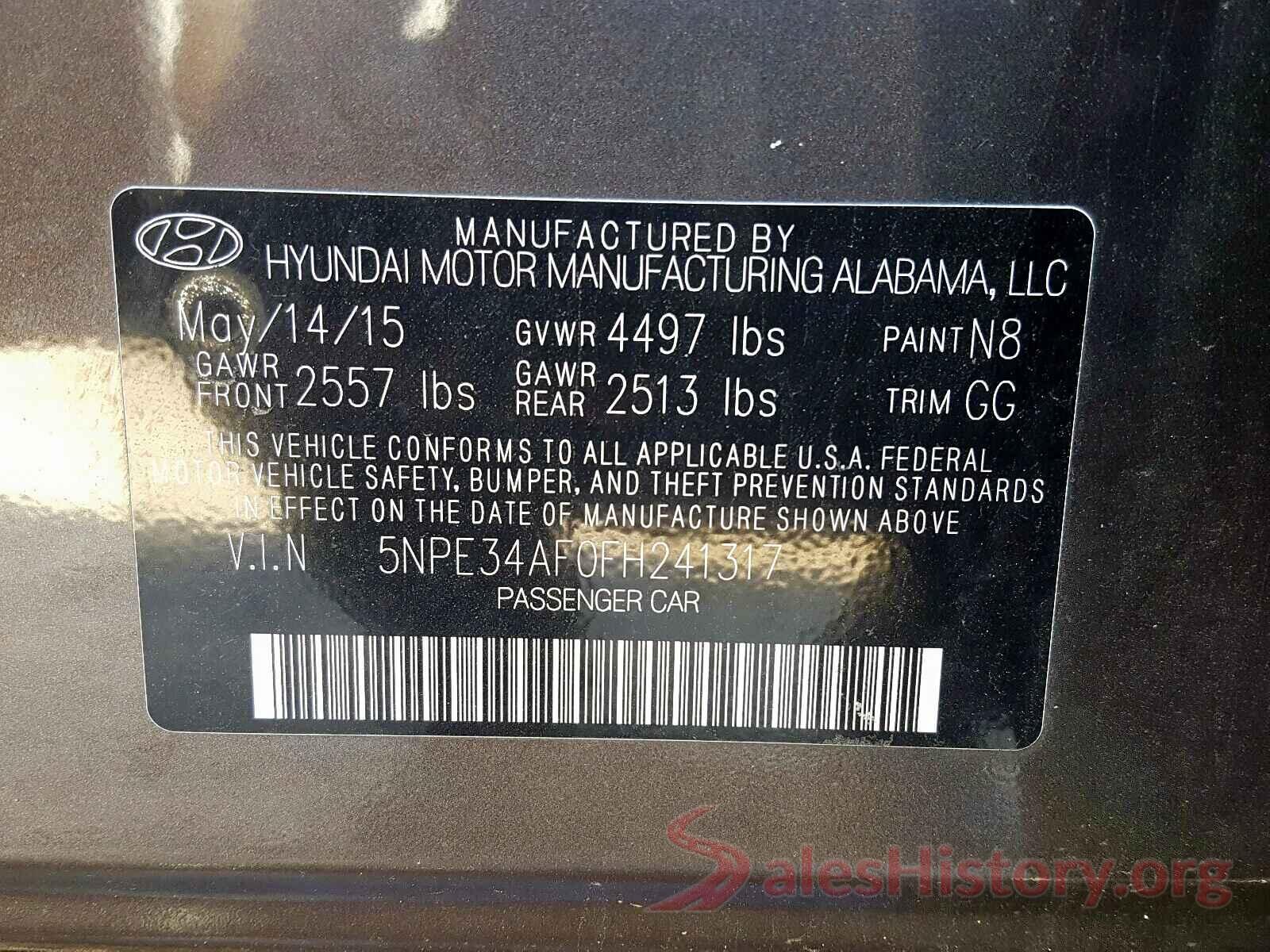 5NPE34AF0FH241317 2015 HYUNDAI SONATA