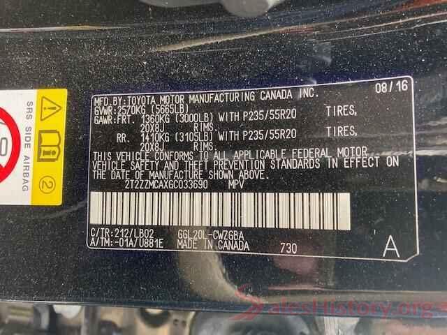 2T2ZZMCAXGC033690 2016 LEXUS RX350