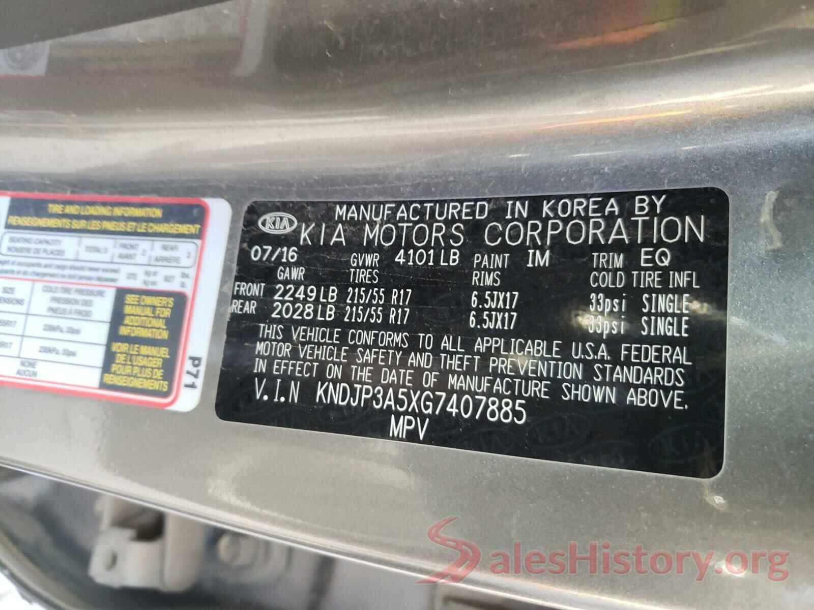 KNDJP3A5XG7407885 2016 KIA SOUL