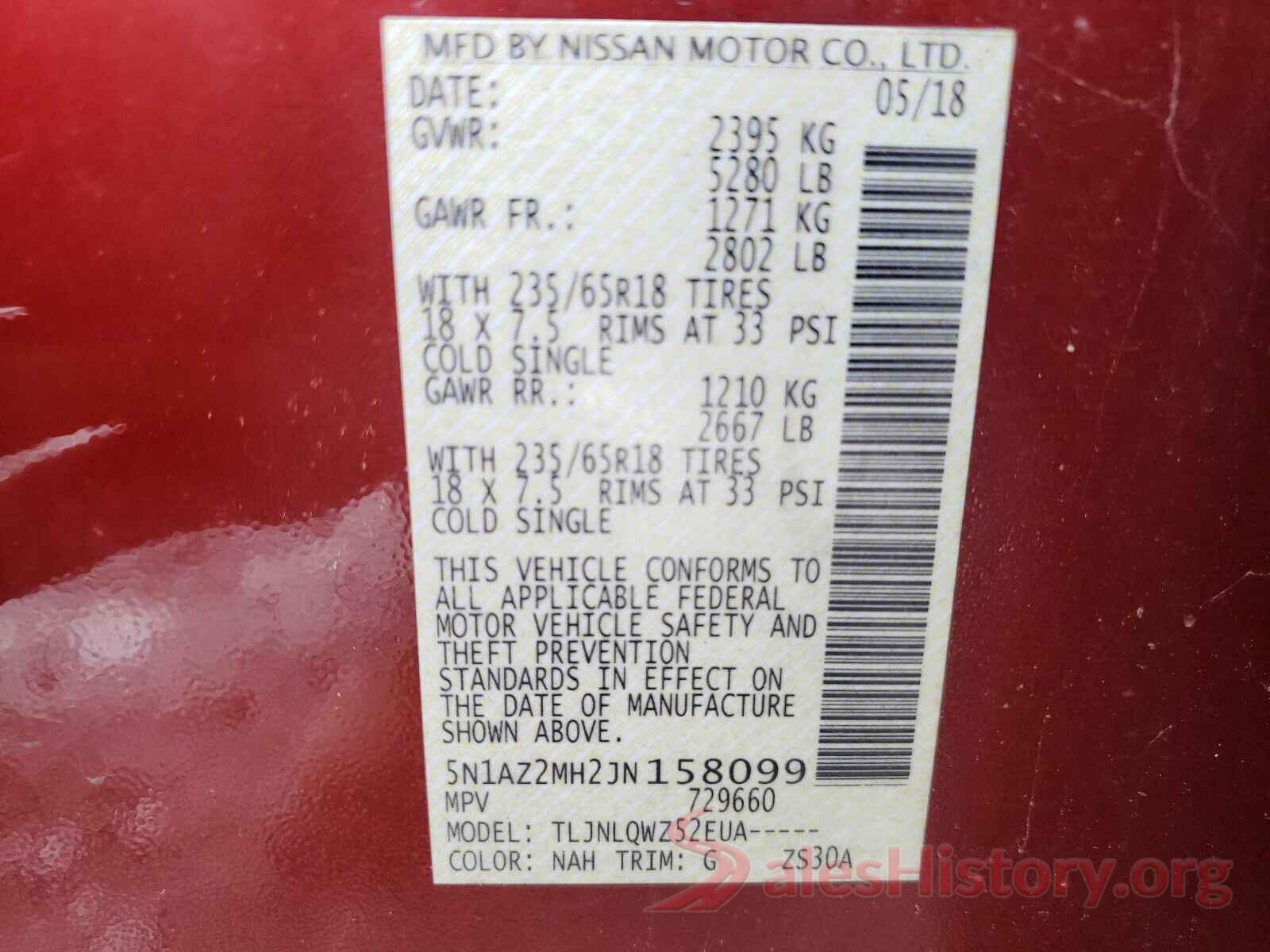 5N1AZ2MH2JN158099 2018 NISSAN MURANO