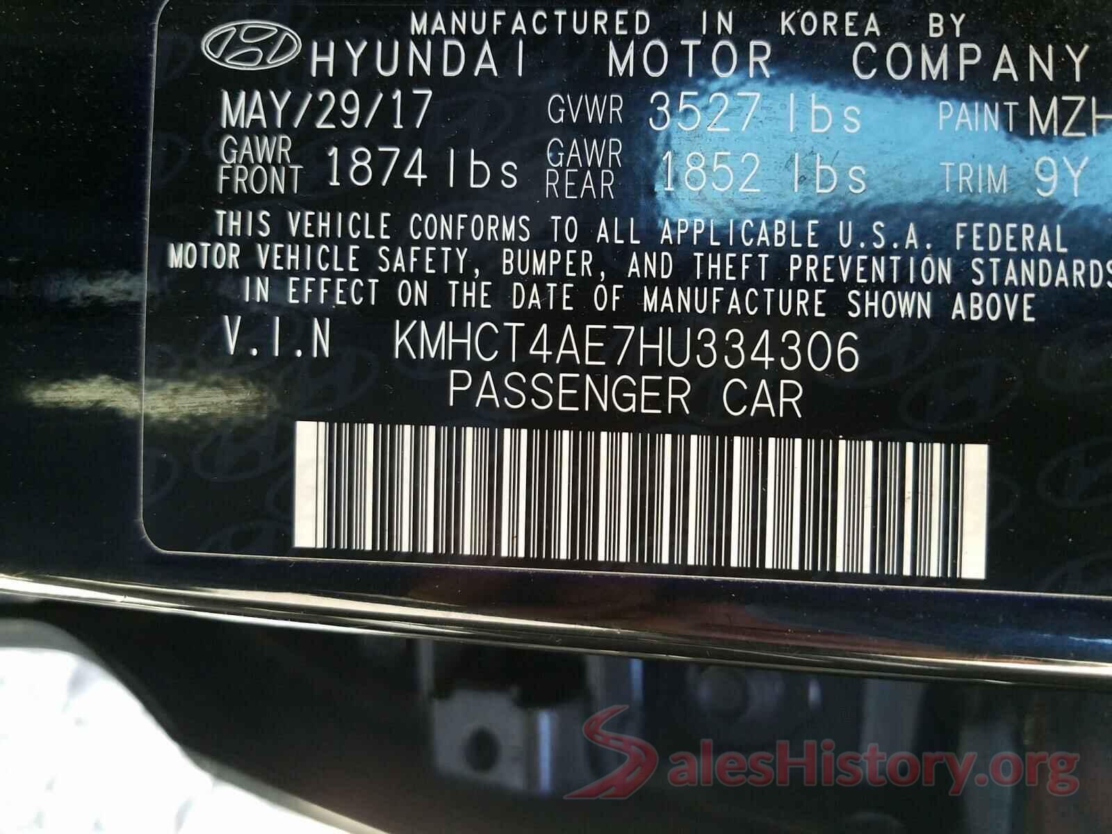 KMHCT4AE7HU334306 2017 HYUNDAI ACCENT