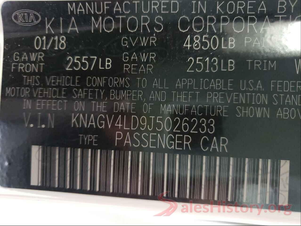 KNAGV4LD9J5026233 2018 KIA OPTIMA