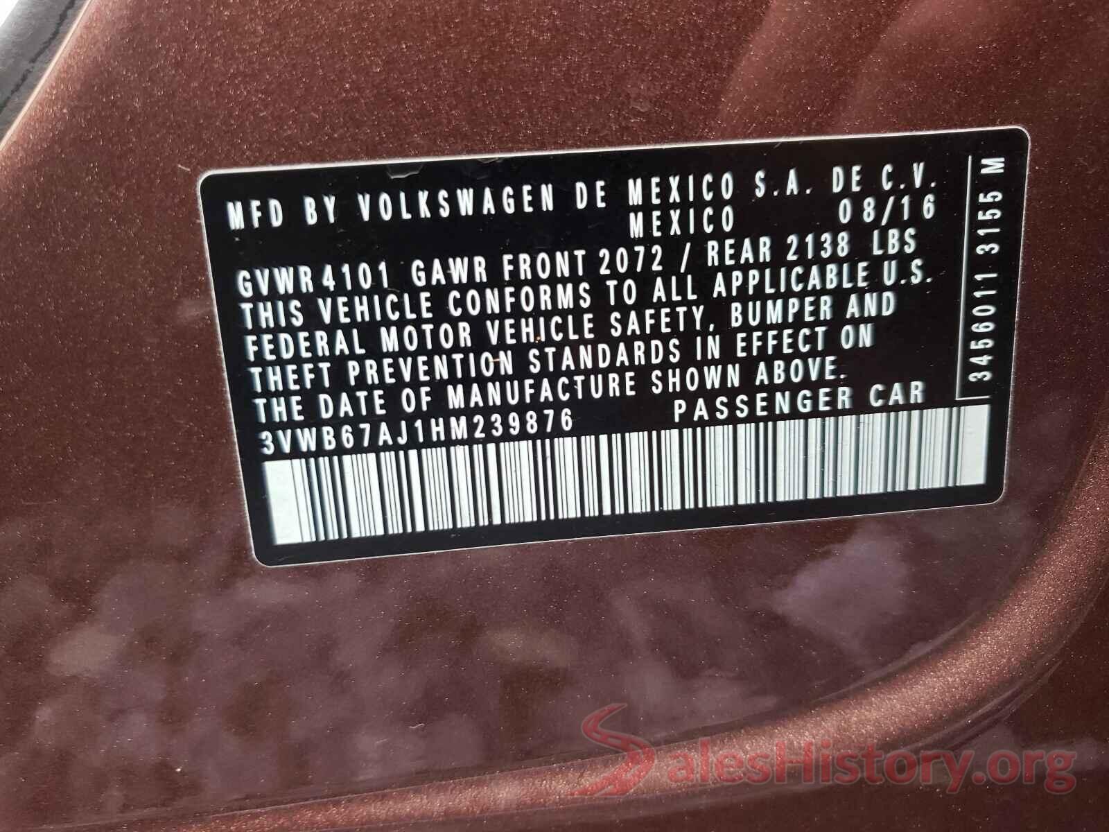 3VWB67AJ1HM239876 2017 VOLKSWAGEN JETTA