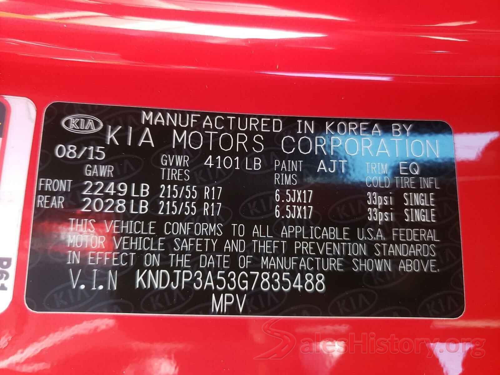 KNDJP3A53G7835488 2016 KIA SOUL