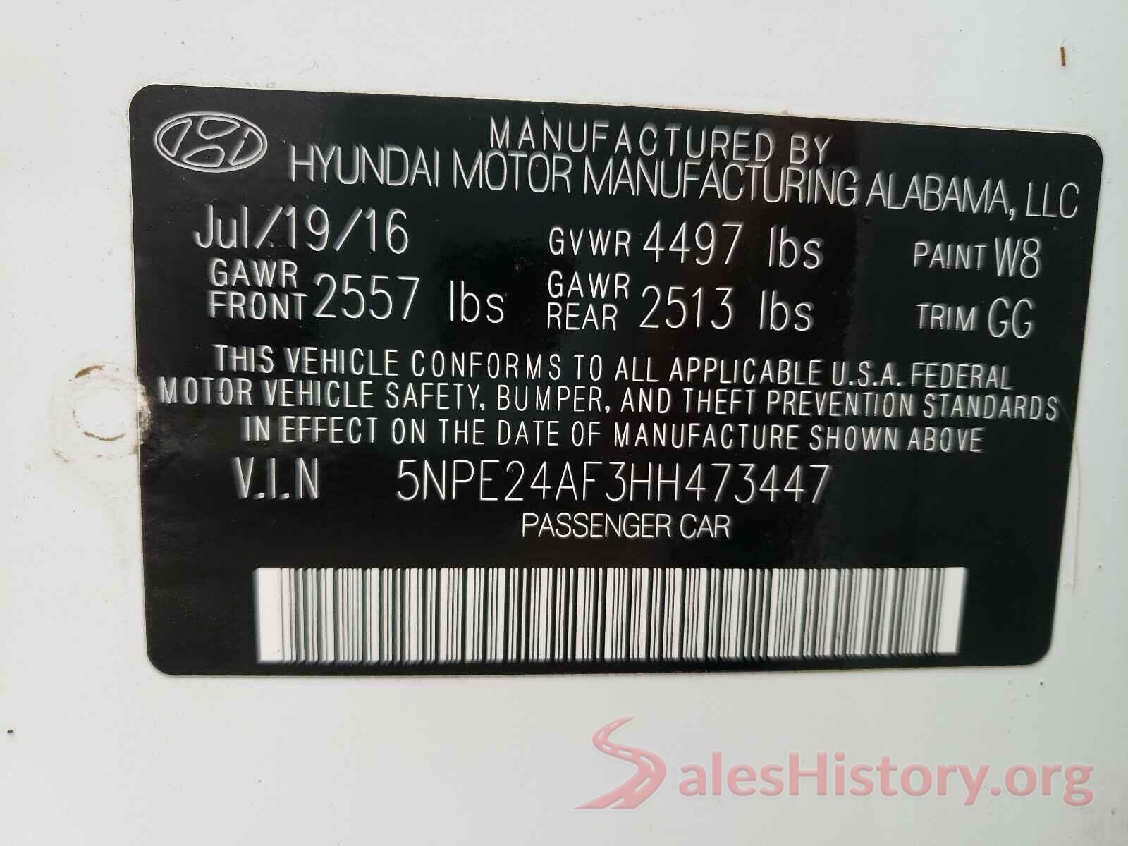 5NPE24AF3HH473447 2017 HYUNDAI SONATA