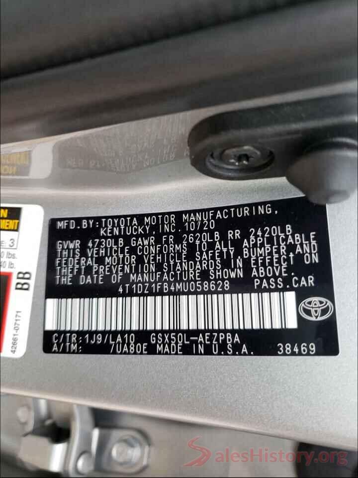 4T1DZ1FB4MU058628 2021 TOYOTA AVALON