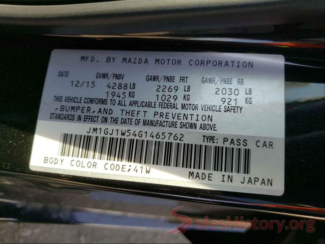 JM1GJ1W54G1465762 2016 MAZDA 6