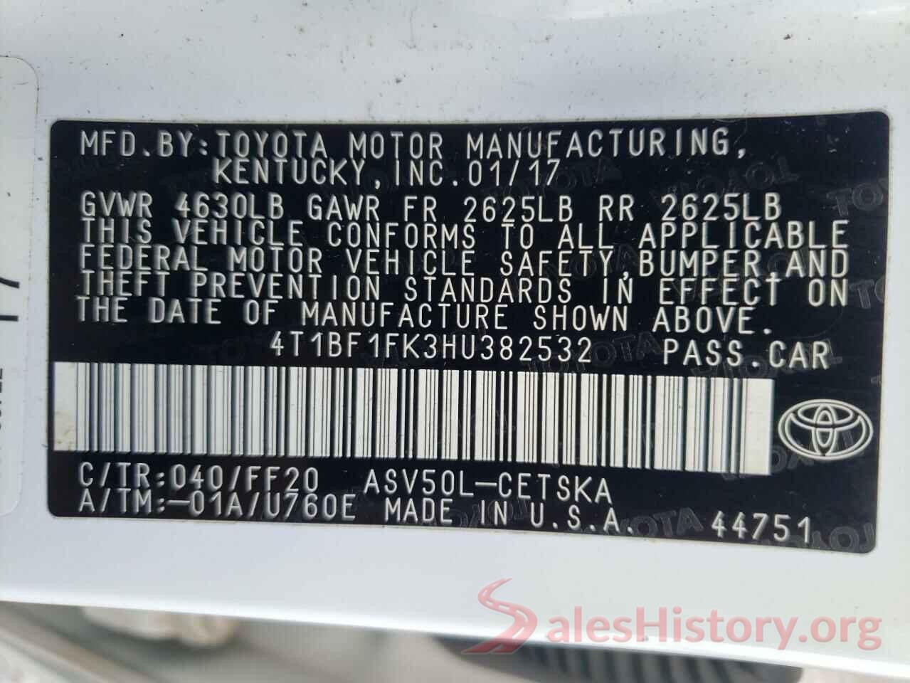 4T1BF1FK3HU382532 2017 TOYOTA CAMRY