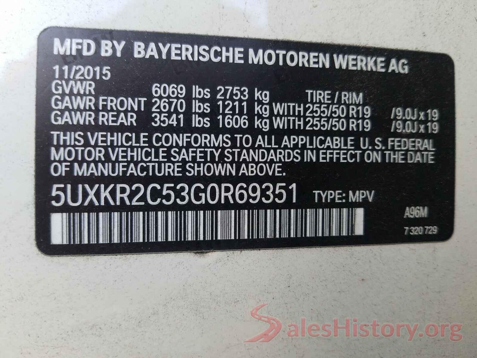 5UXKR2C53G0R69351 2016 BMW X5