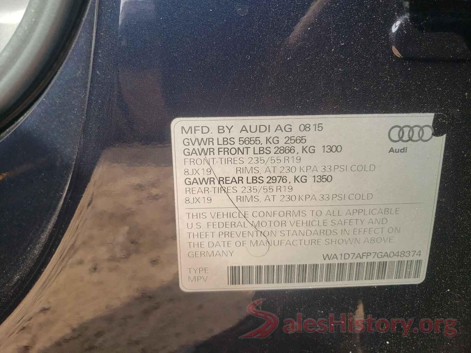 WA1D7AFP7GA048374 2016 AUDI Q5