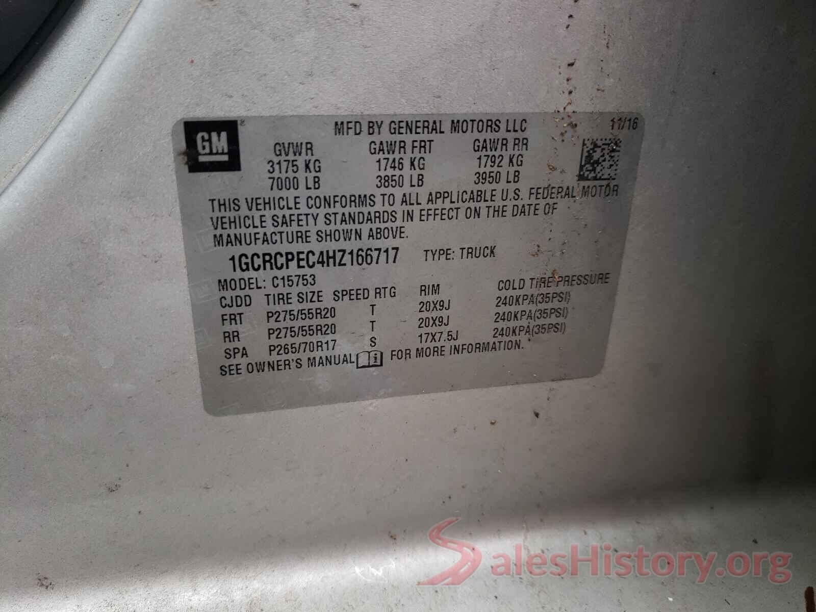 1GCRCPEC4HZ166717 2017 CHEVROLET SILVERADO