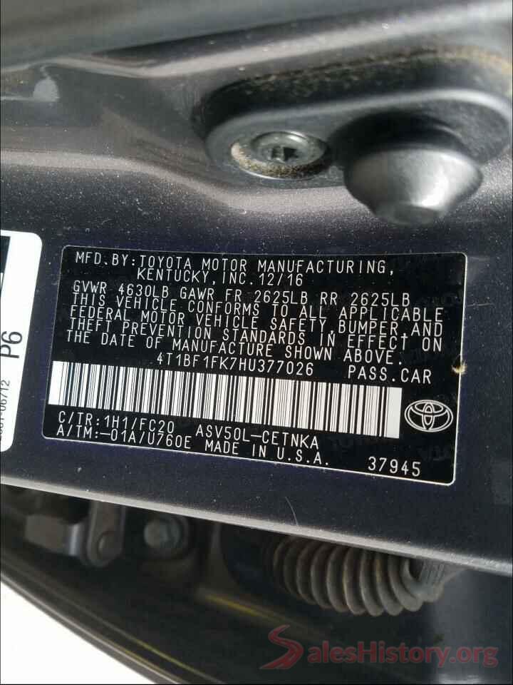 4T1BF1FK7HU377026 2017 TOYOTA CAMRY