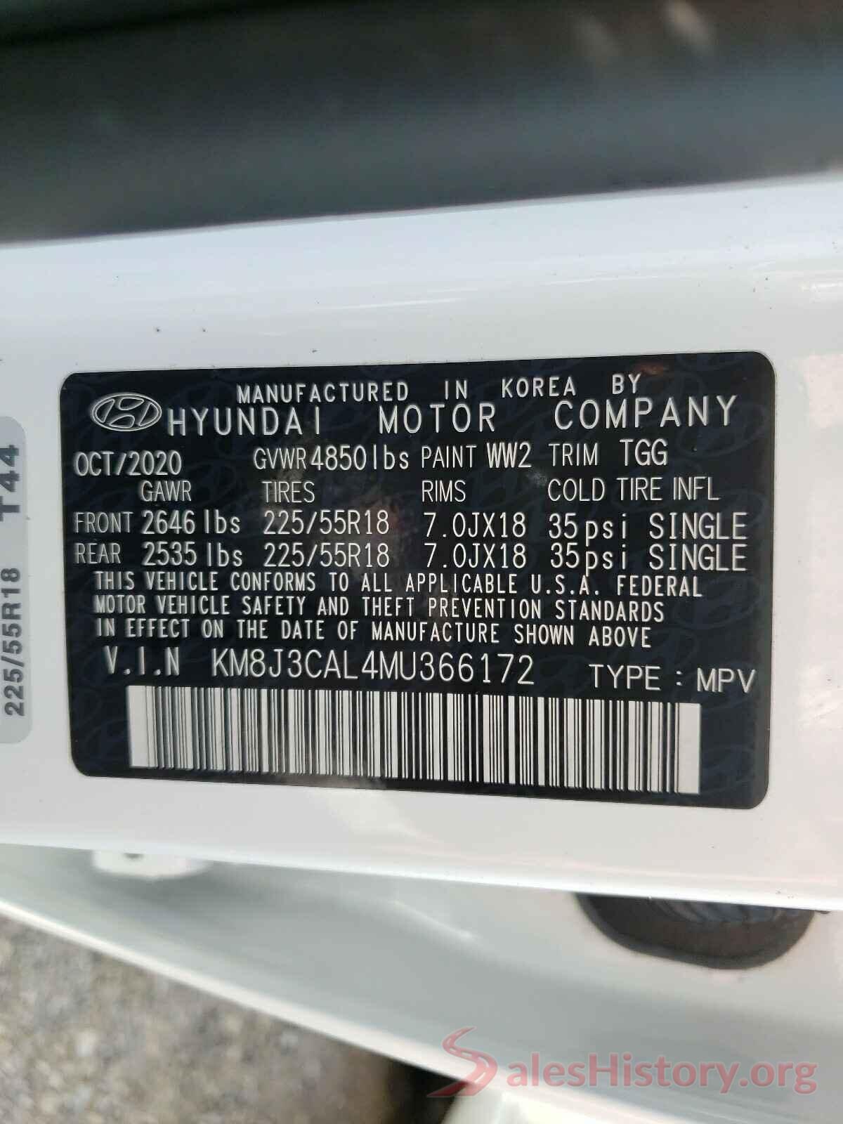 KM8J3CAL4MU366172 2021 HYUNDAI TUCSON